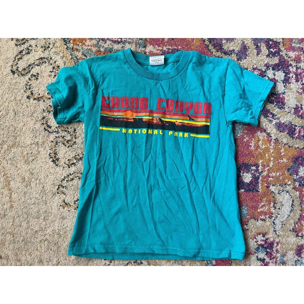 Vintage Retro Grand Canyon National Park Youth Small Teal T-Shirt